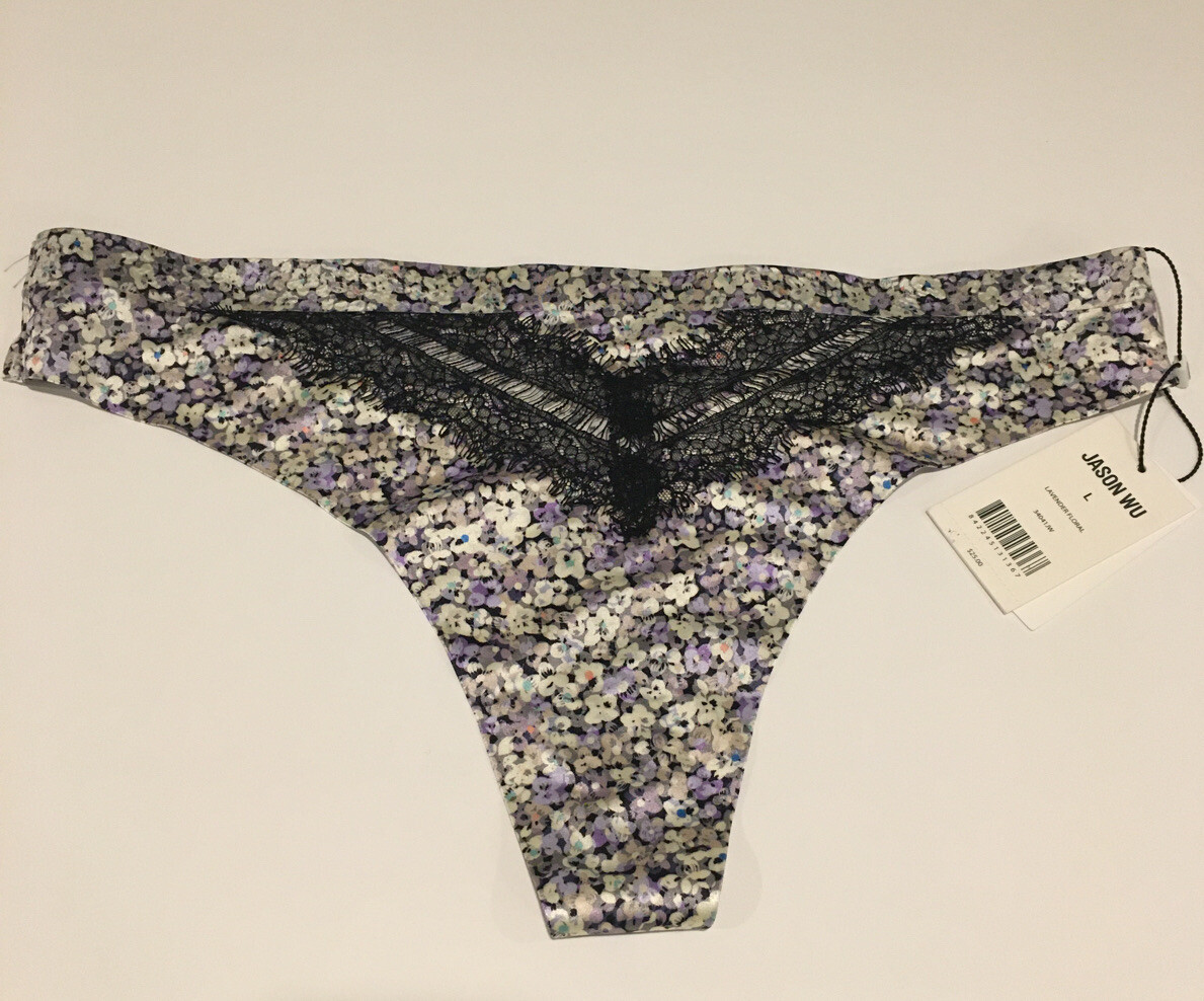 JASON WU Thongs panty Lavender Floral Size Medium