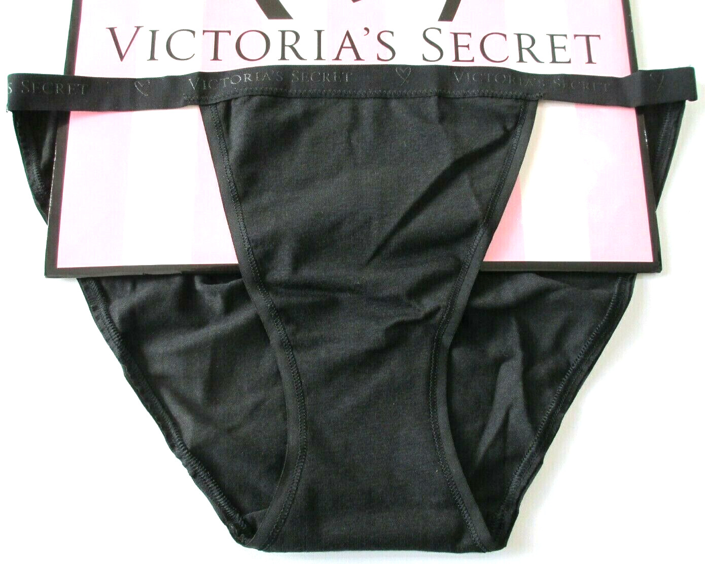 VICTORIA’S SECRET Cotton String Bikini Panty S M L XL Black NWT VS