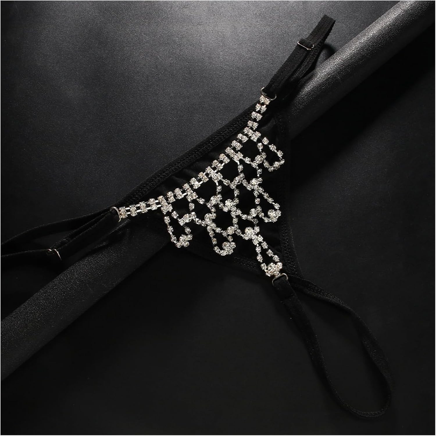 Sexy Bikini Rhinestone Mesh Thong Panties Summer Beach Crystal Waist Chain Thong