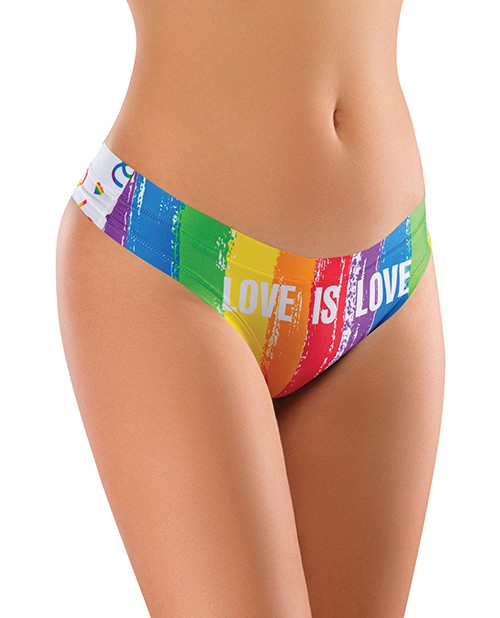Sexy Thong Panty Rainbow Panties Spandex Mememe Pride Love Is Printed Thong