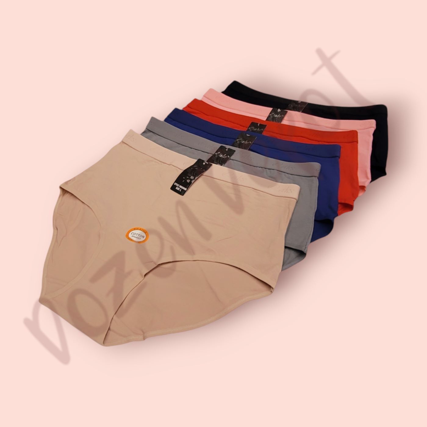 Women Comfortable Soft Elastic Band Cotton High Waist Hip Hugger Brief Panties