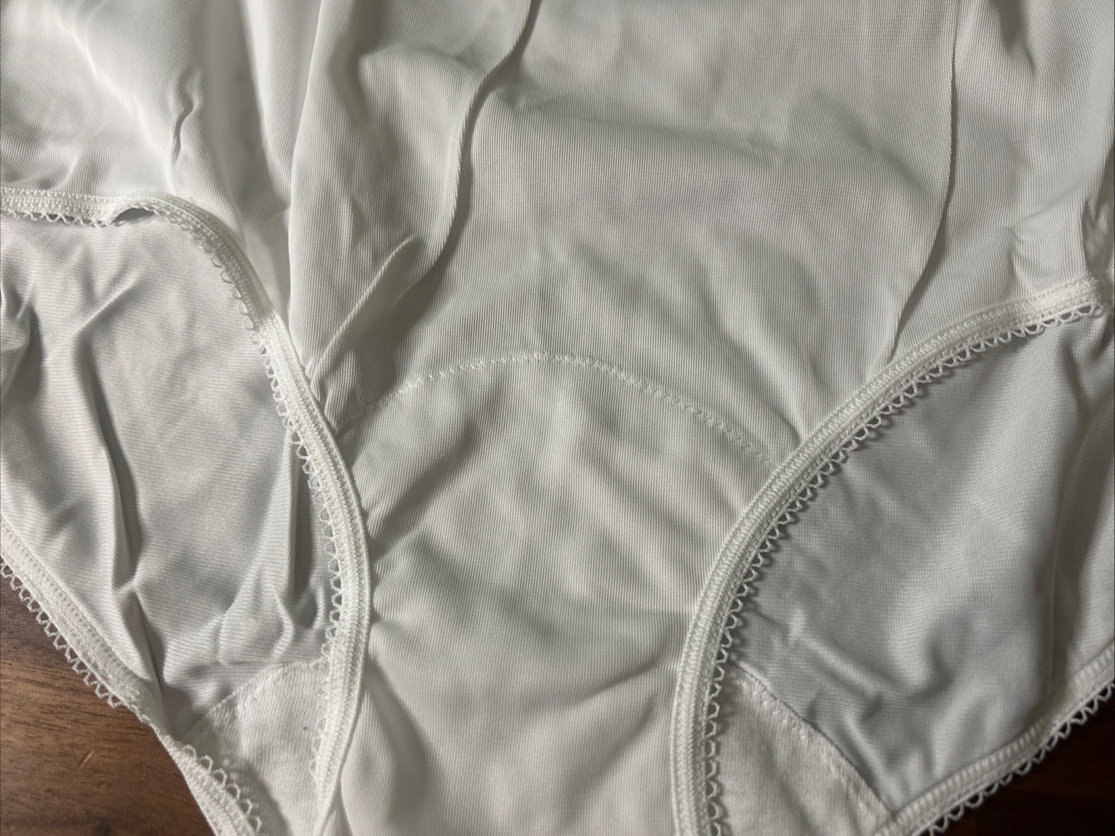 Vtg Sears Acetate Briefs Panties White Size 9 Sissy Second Skin USA Made Blue