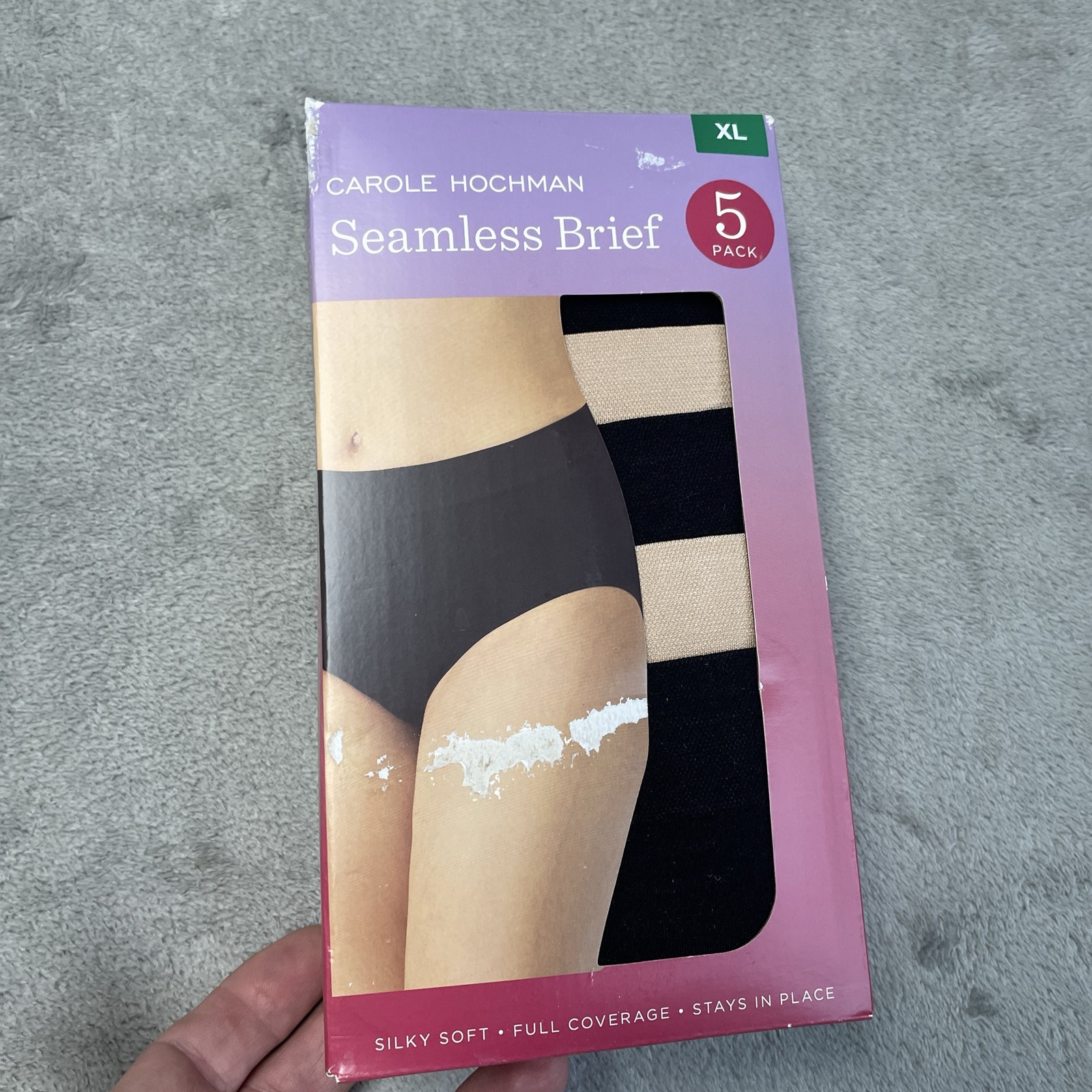 Carole Hochman Women’s XL Seamless Brief Black e0413