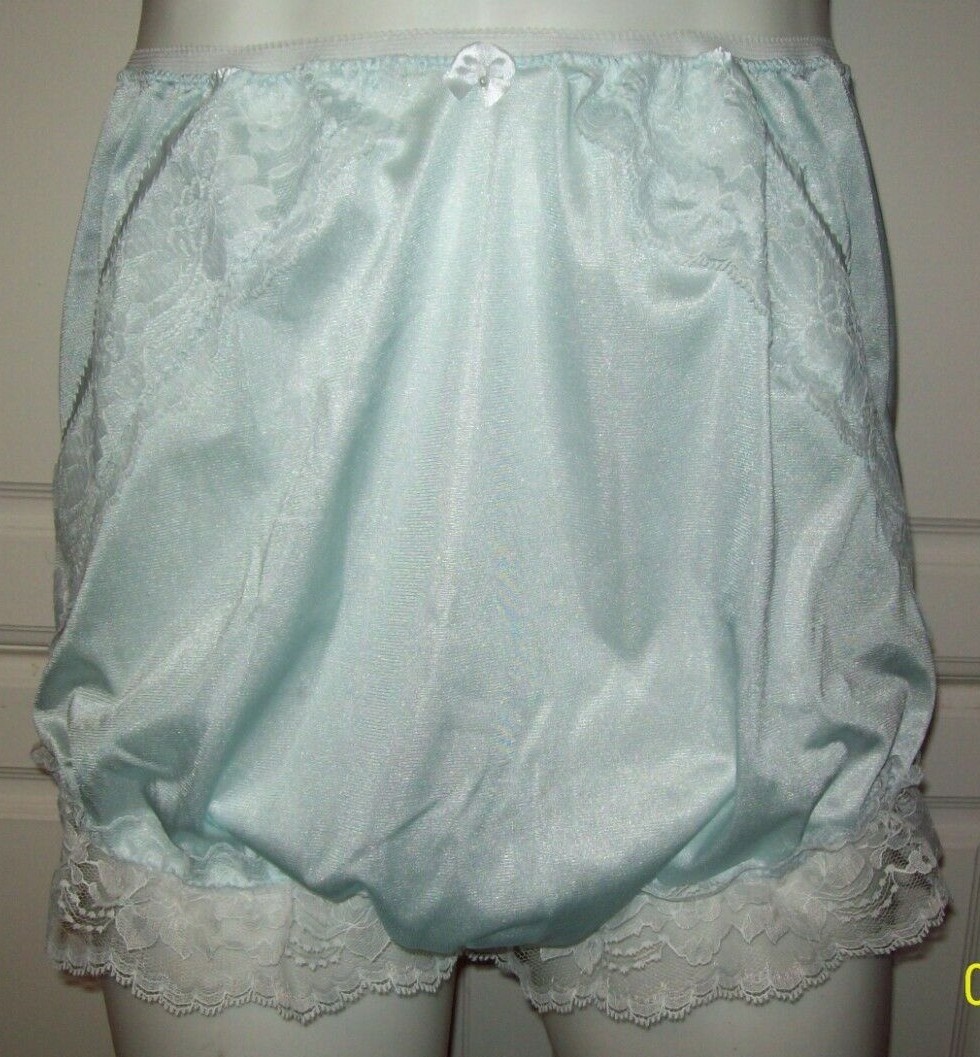 CLEARANCE LIGHT BLUE Nylon Tricot Bloomer SISSY PANTY Men Women 29-44″ Waistband