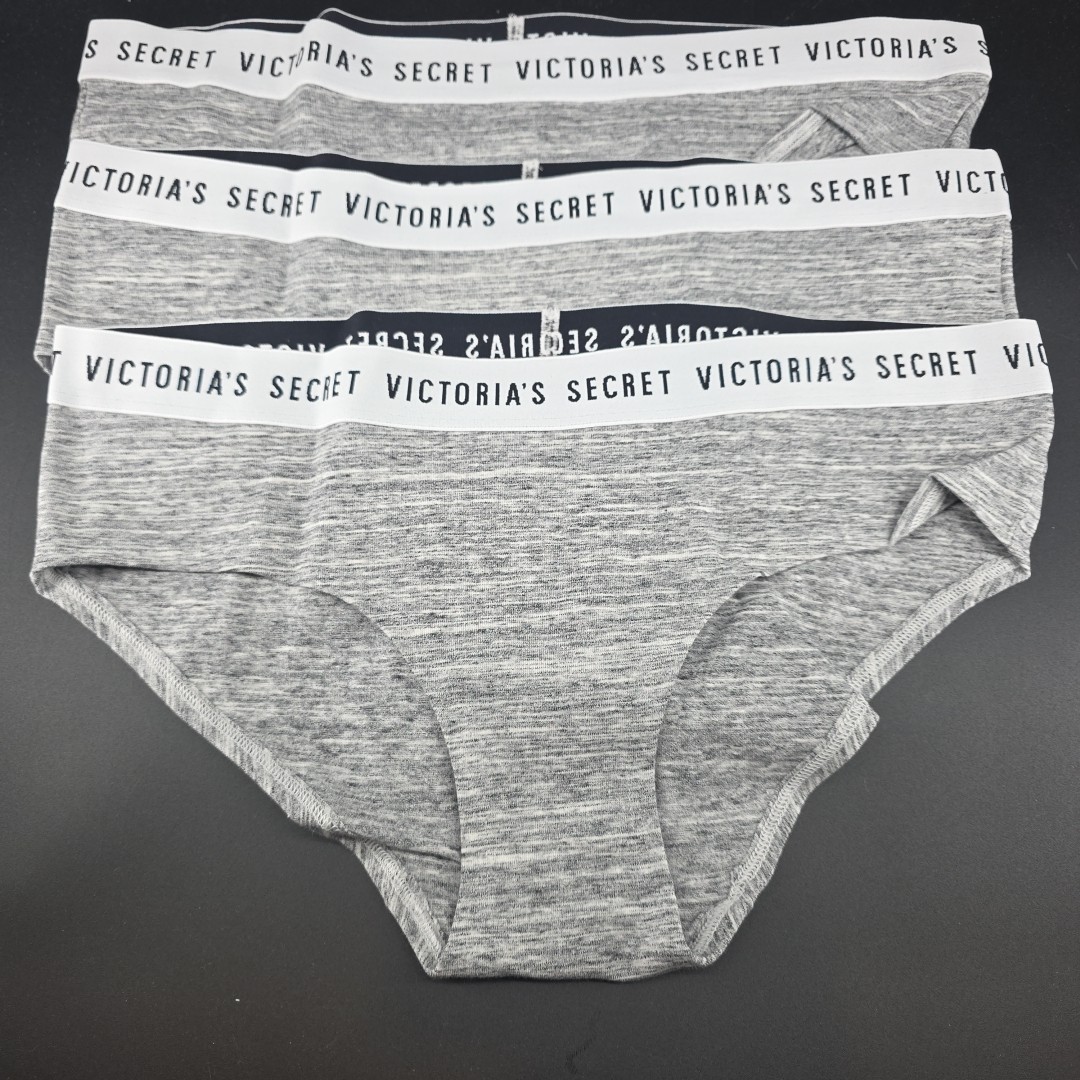 3pk New Victoria’s Secret Gray Hiphugger Hipster Panties Size Large 170/80A (ECC
