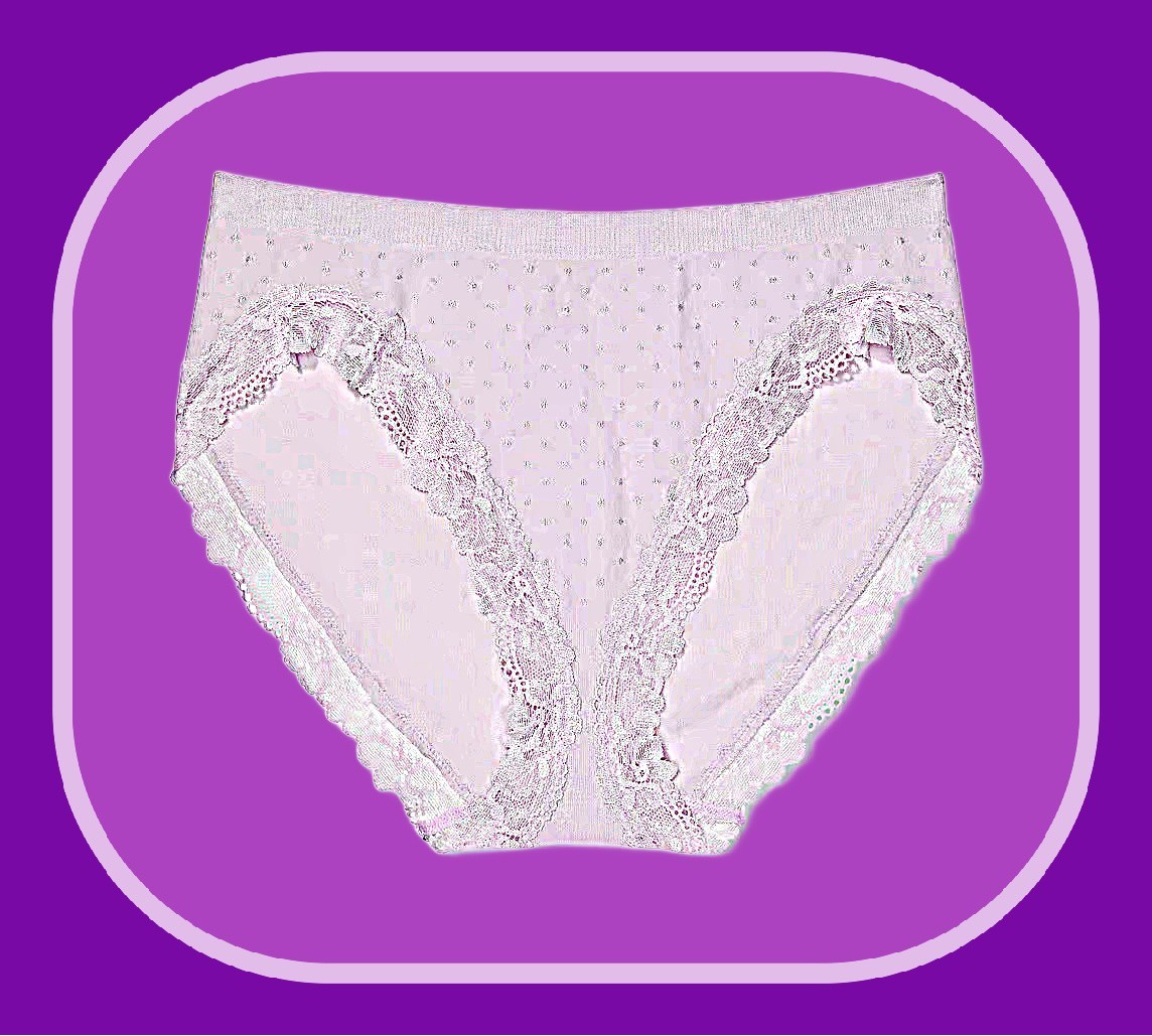 M Soft Voilet Lace SEAMLESS NOSHOW Victorias Secret High-Leg Waist Brief Pantie