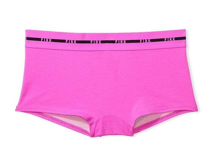 Victorias Secret PINK Intimates Shortie BoyShort Block Logo Retro Pink Berry NWT