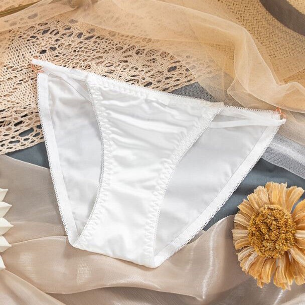 4Pcs Lot Sexy Womens Satin Panties Lingeries High Cut String Bikinis Underwear