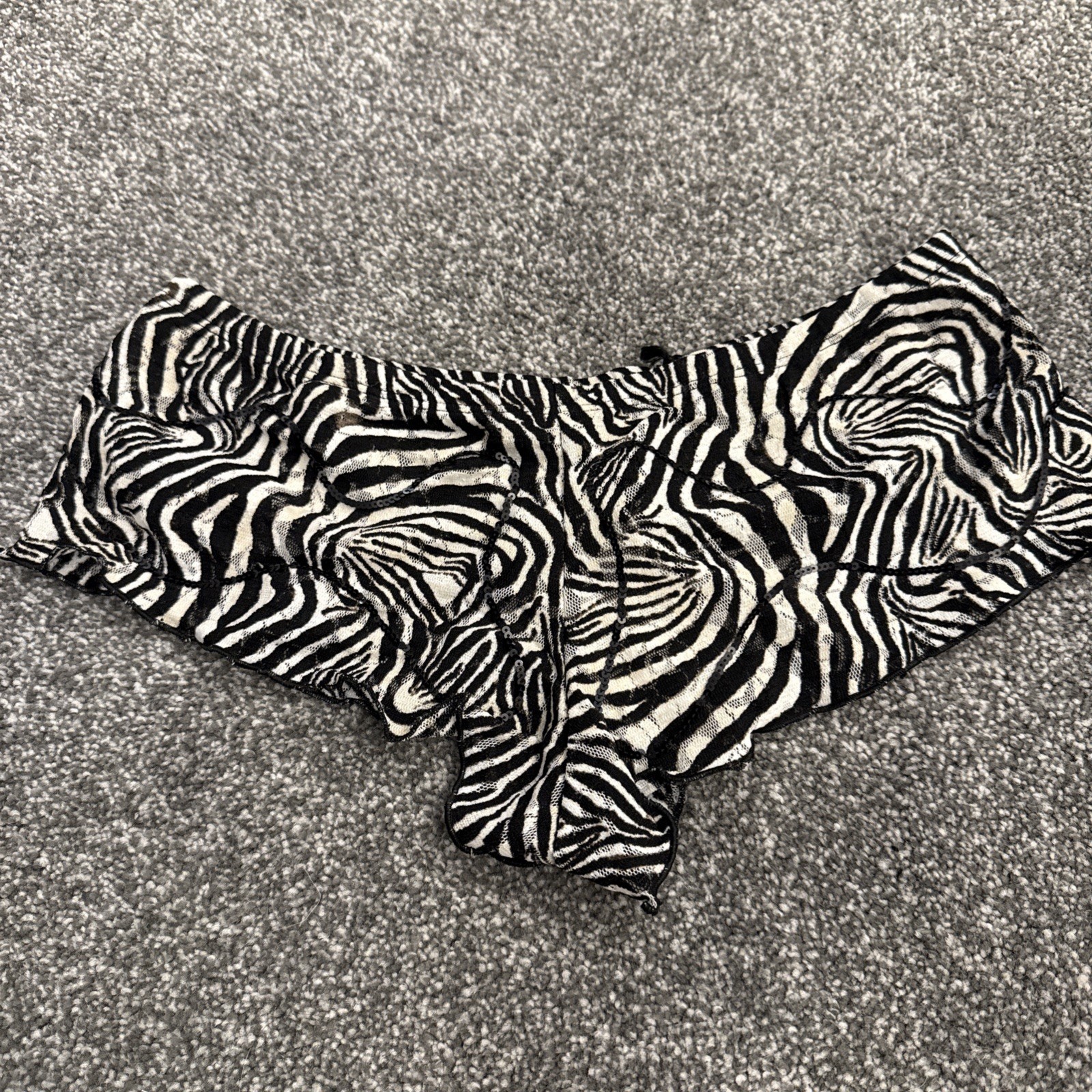 Verde Veronica zebra print sequin Embroidered Mesh lace short knickers