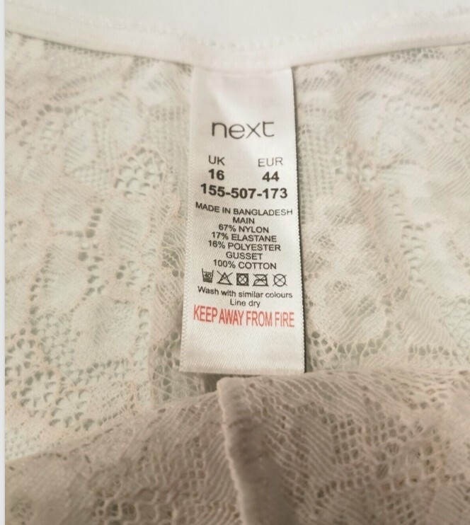 Next White Cheeky Brazilian Knickers Size 16