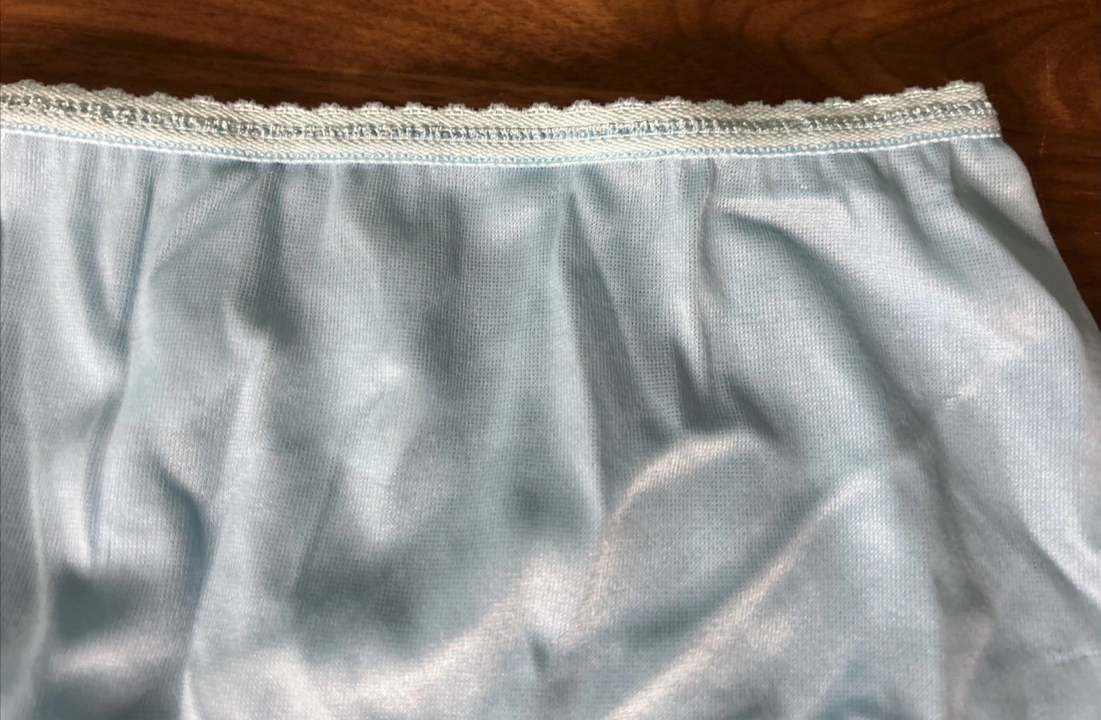 Vtg Bali Skimp Skamp Panties L Baby Blue Full Brief Nylon 2633 Second Skin Sissy