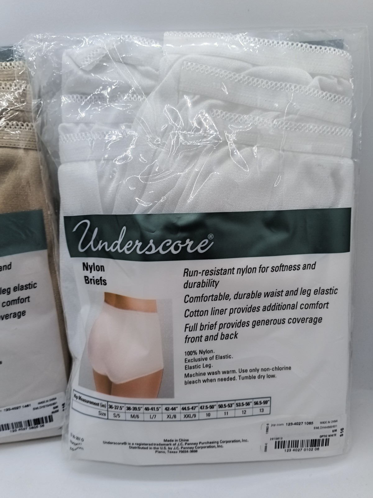 Underscore JCPenney Nylon Panties Briefs Multicolor Lot 2 3-Packs Size 6 M NEW