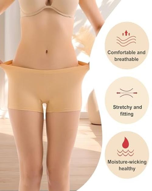 4 Pack Women’s Cotton Boyshorts Panties Boxer Briefs for XX-Large Multicolor