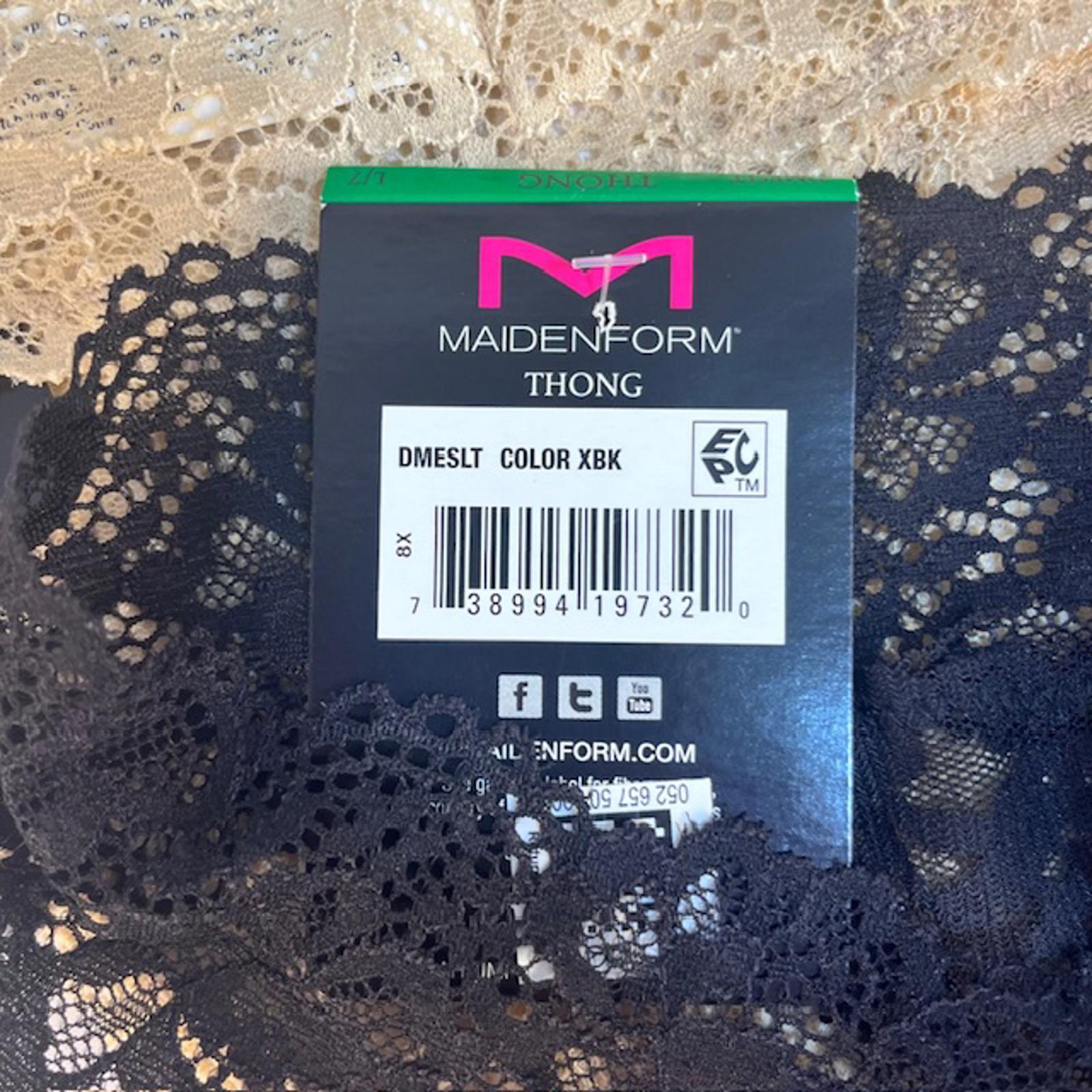 Maidenform Lace Thong Panties Set – Black & Beige L / 7