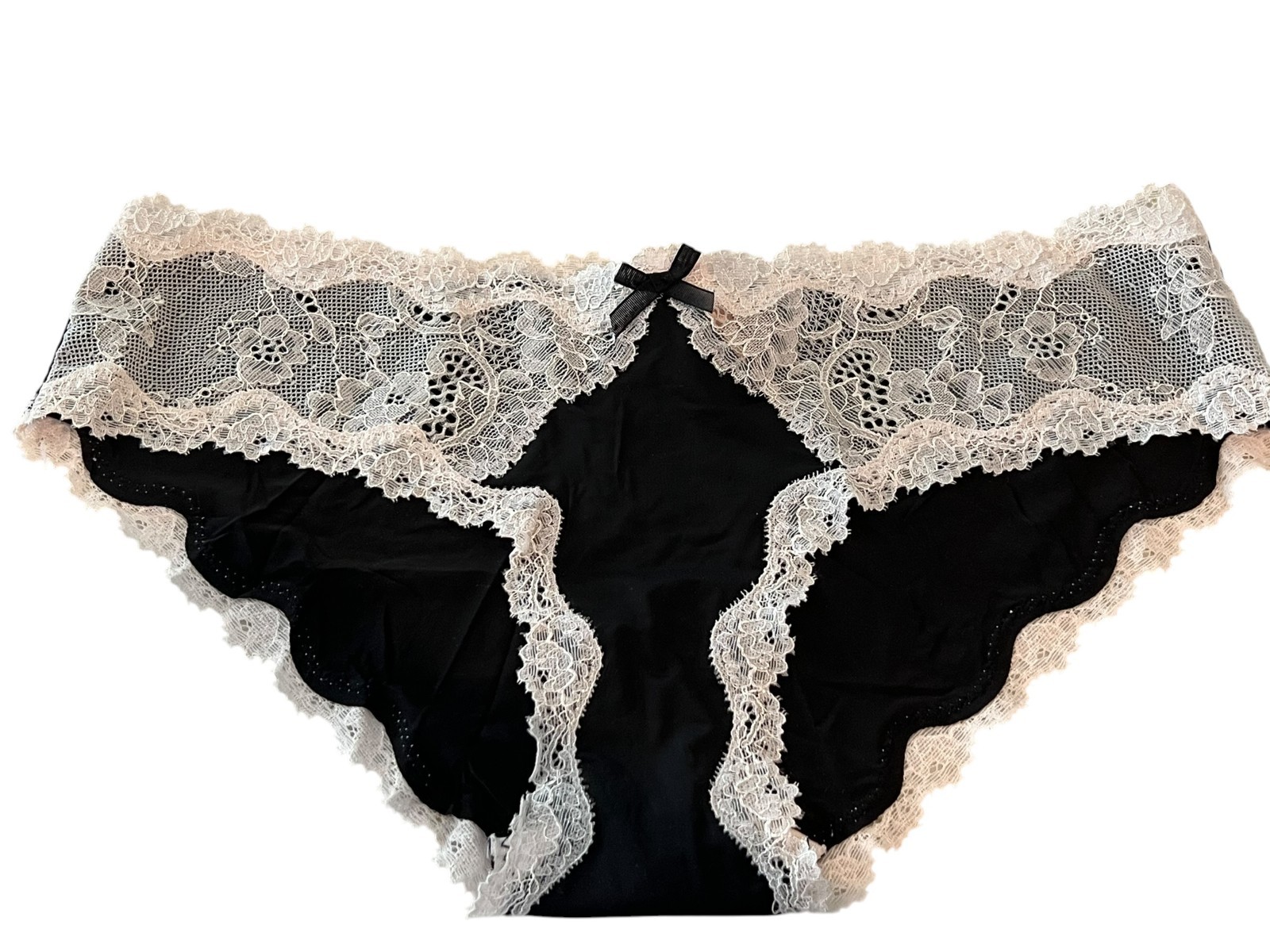 NWT Sz S/P Victoria’s Secret Panties Dream Angels Hipkini Bikini Black White