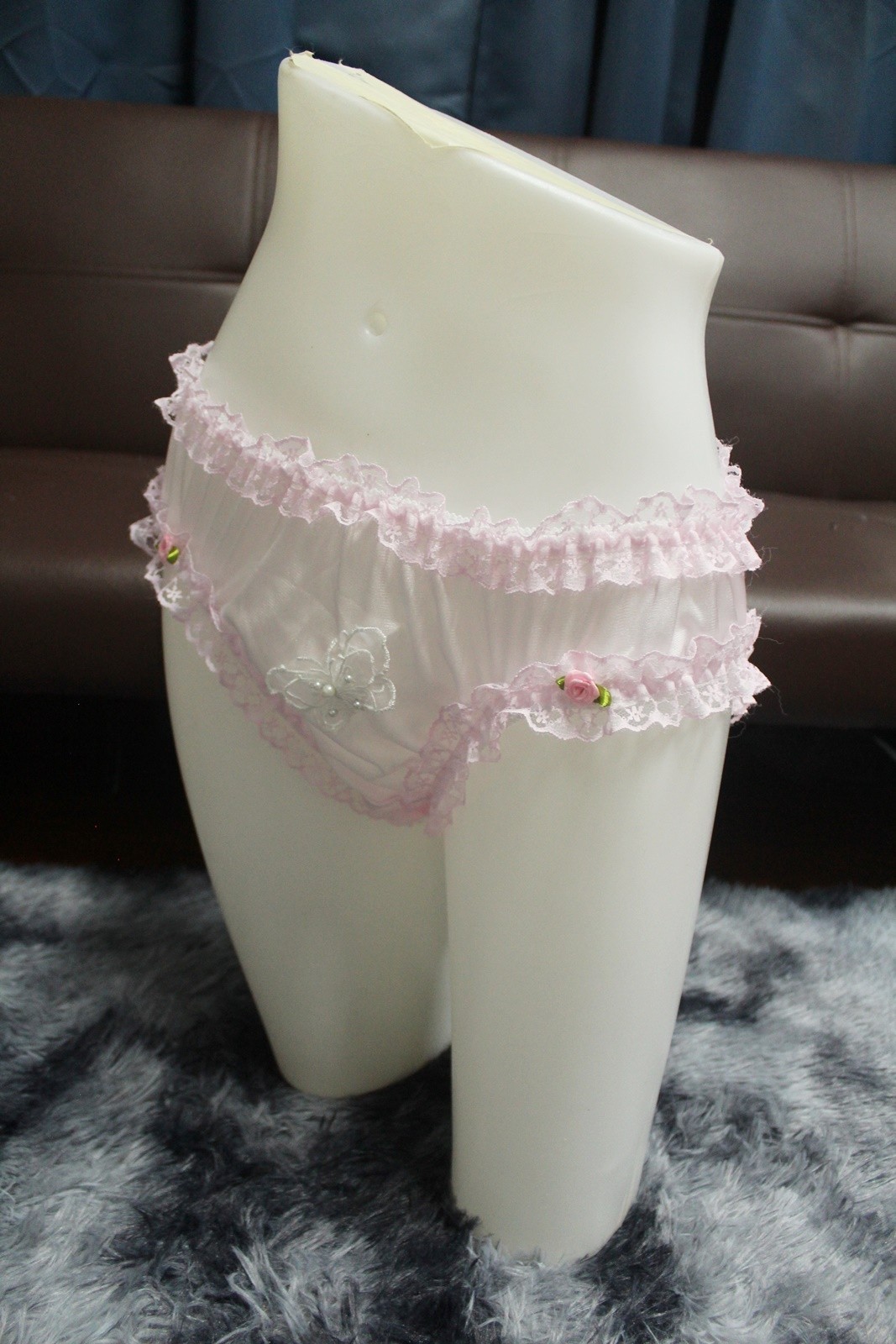 #A353 2XL/ElasticW.24-44″ Vintage Style Pink Nylon Bikini Panties Knickers