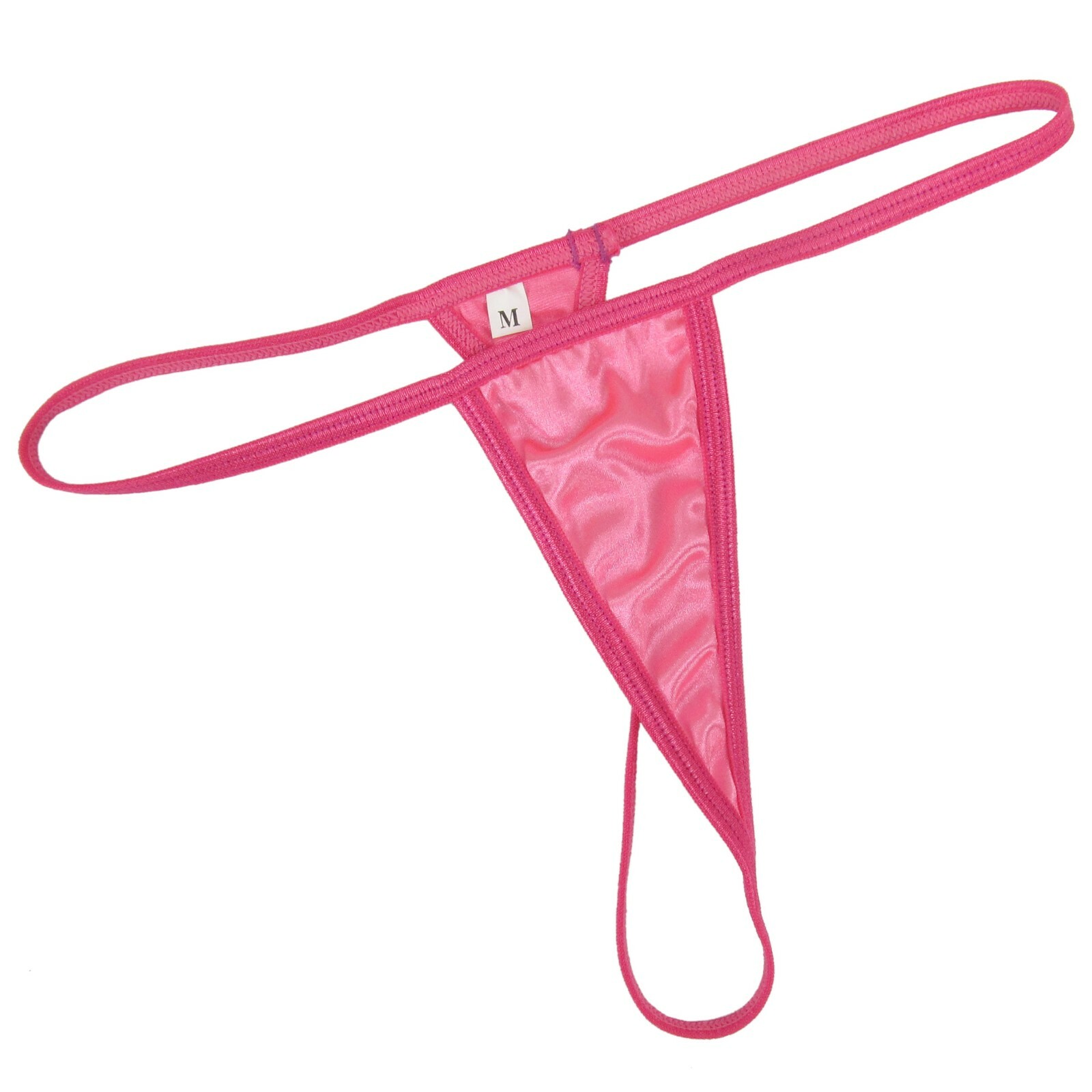 W802Y Womens Ladies String Thong Shiny Satin Knit Soft Stretchy