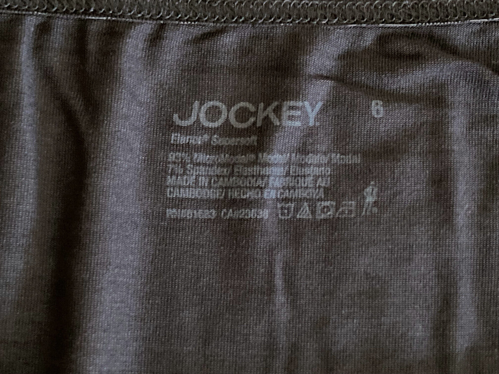 Jockey Size 6 Black Super Soft Elance Hi Cut Modal Blend Panty NWOT