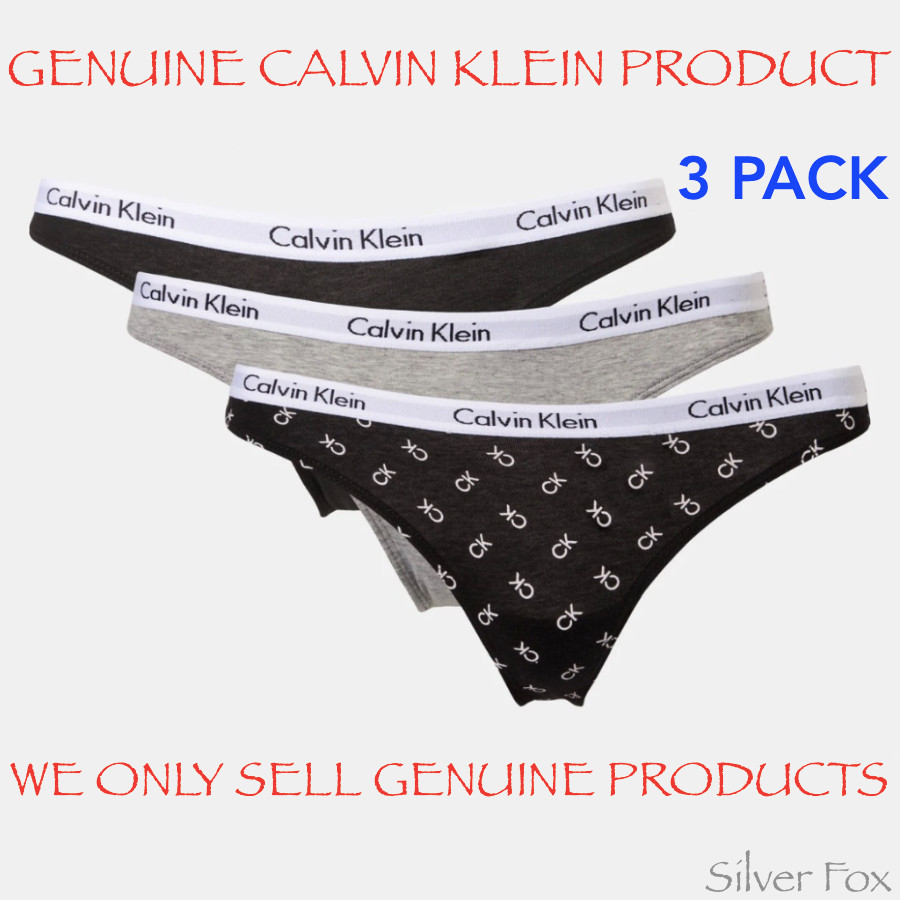 3 PACK CALVIN KLEIN WOMENS COTTON G STRING THONG UNDERWEAR UNDIES HIP BRIEFS