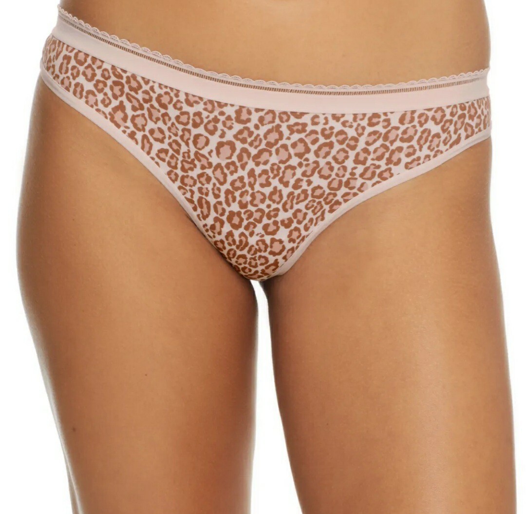 Bare Necessities The Easy Everyday Cotton Thong, Rose Animal, Leopard, Size 3XL