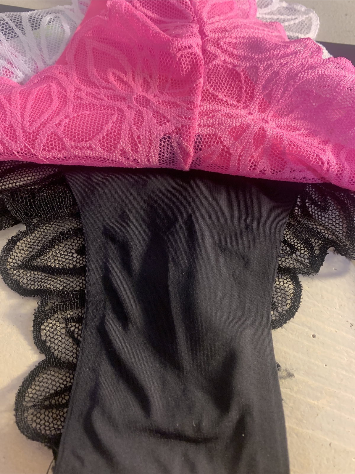 XOXO Bikini Panty Womens Sexy Underwear 3 Pack Small Pink Lace Tie Dye