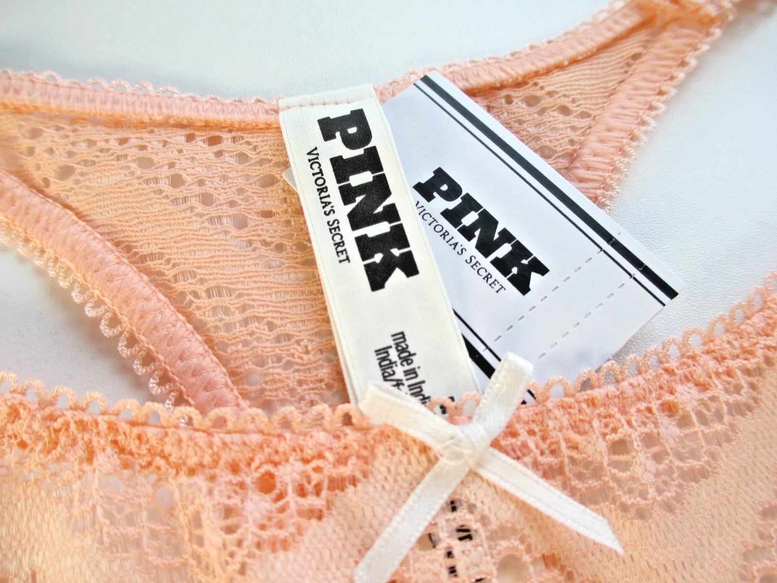 VICTORIA’S SECRET PINK High Leg Thong Panty S M L XL Orange NWT Crochet VS Lace