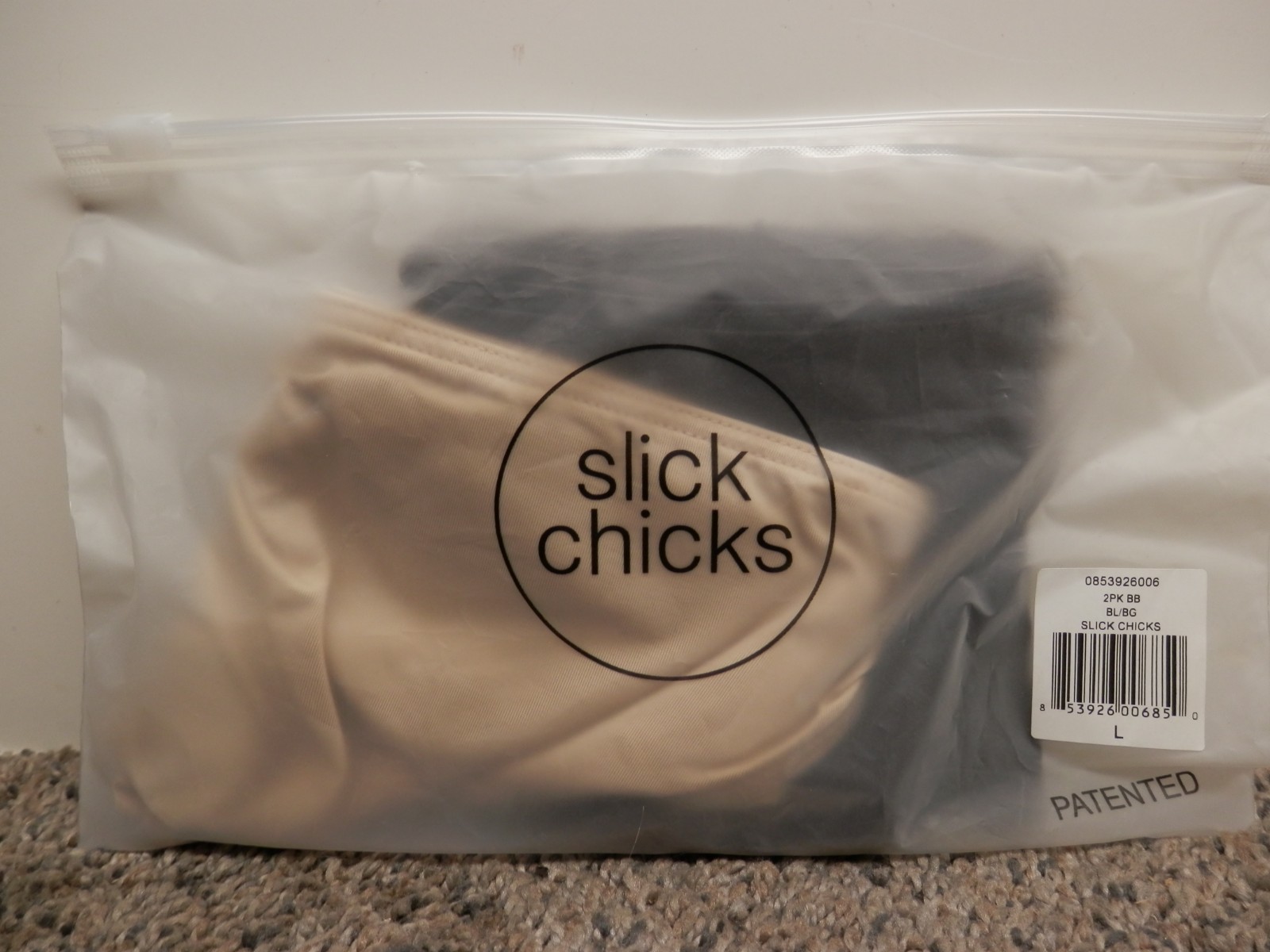 Slick Chicks Women’s Underwear Adaptive 2 Pack Black Beige Size Large