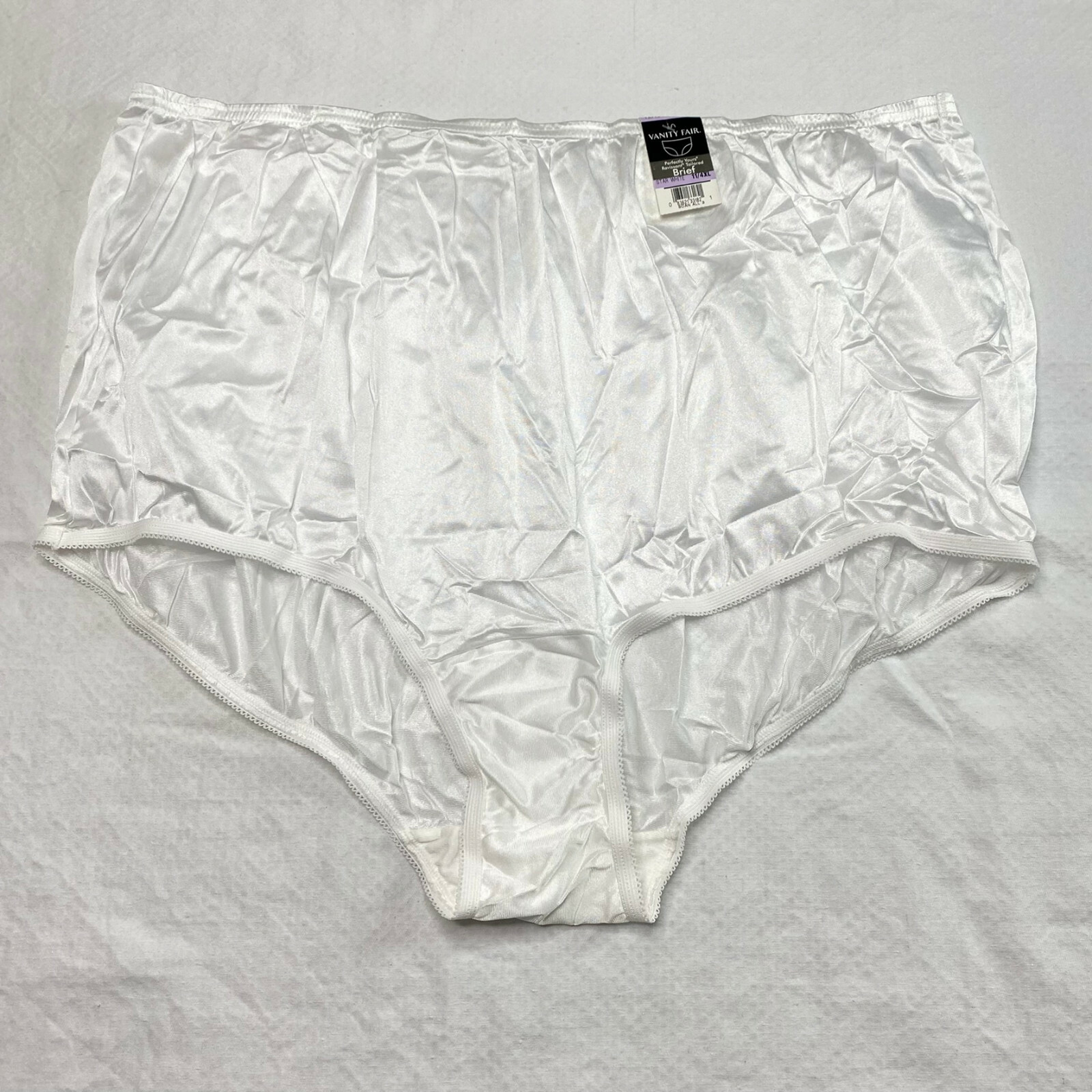 Vanity Fair Panties Brief sz 4XL Shiny White Lightweight Stretch Plus NEW LK29