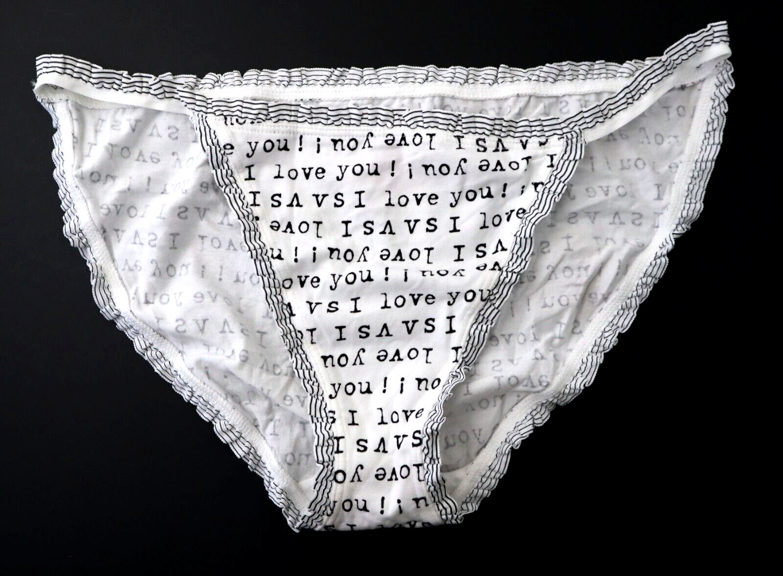 NEW Victoria’s Secret VTG Cotton Lingerie Ruffle String Bikini Panty XL X-LARGE