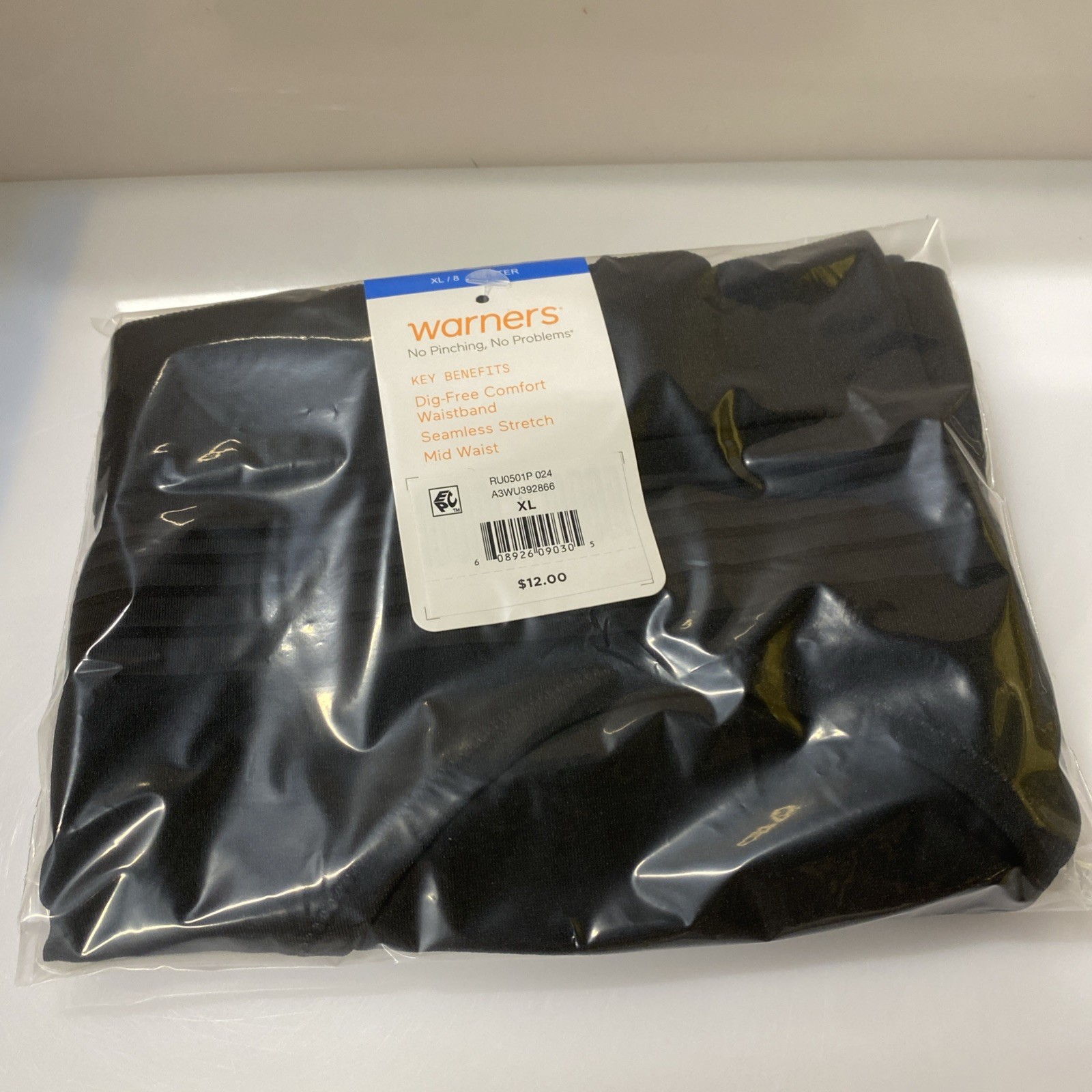 2 Pack Warners No Pinching No Problems Seamless Hipster Black Size XL