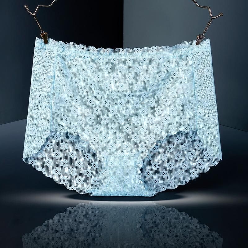 3 Pack Ladies Knickers Sexy Lace Mid-Waist Briefs Underpants Panty Size 10-14