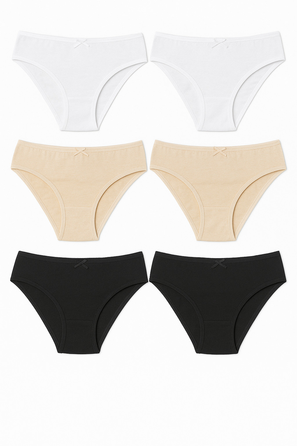 Womens Bikini Briefs 100% Cotton High Leg Ladies Knickers Underwear, Pack 3 6 12