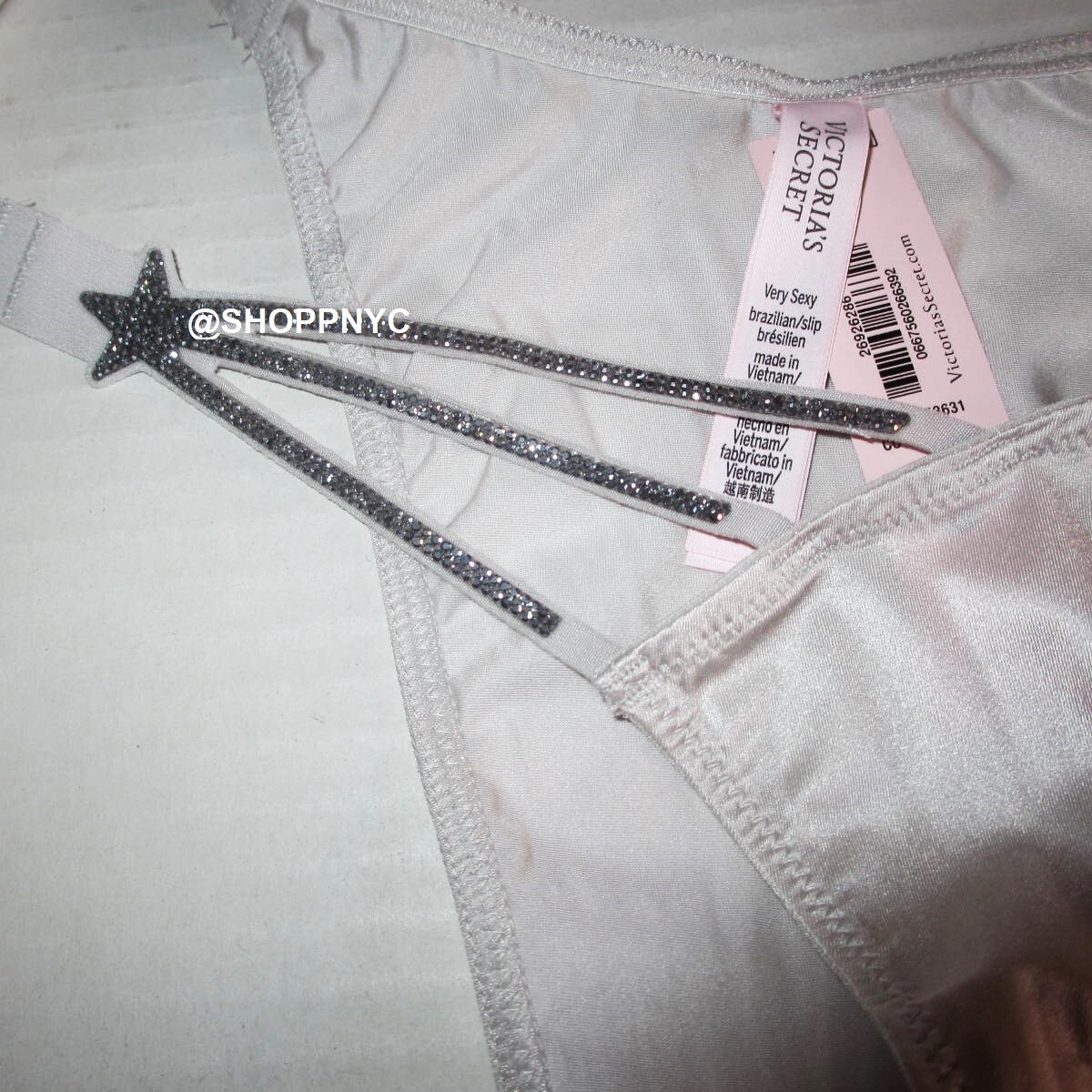Victoria Secret Very Sexy Starstruck Shine Brazilian Panty SIZE XL Rhinestone