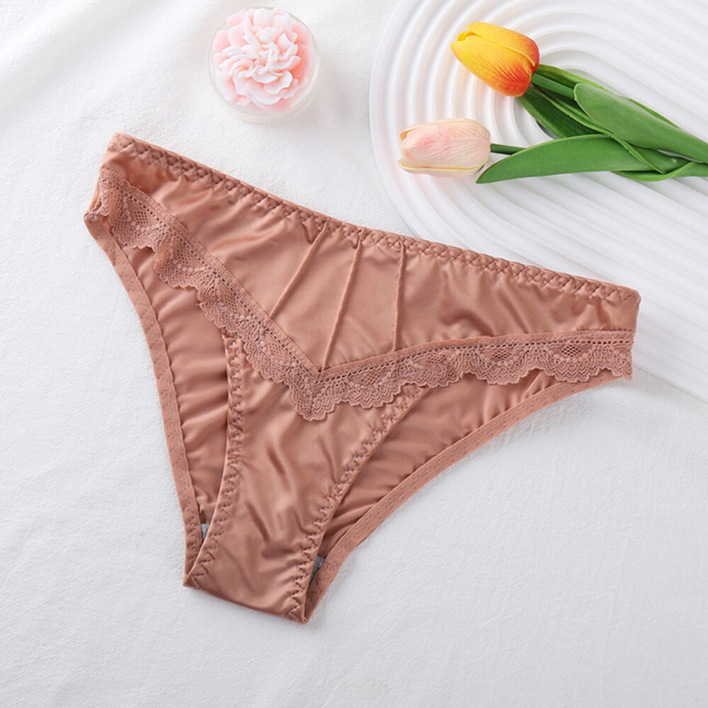 1 OR 5 Packs Sexy Womens Satin Panties Thongs High Leg Ladies Underwear Lingerie