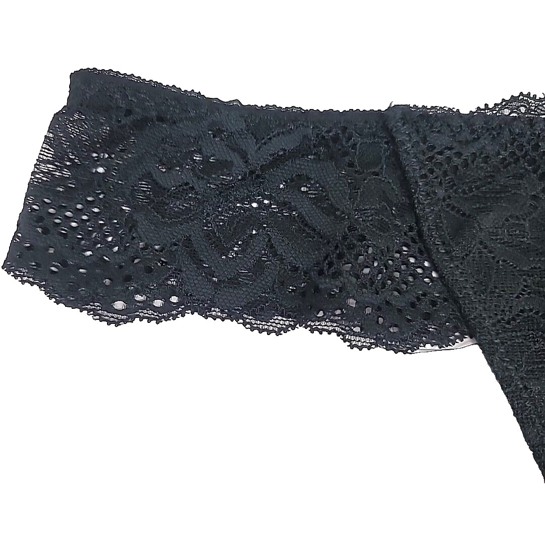 Auden Thong Panties Size M Pink & Black Lace, Heather Gray Cotton 4-way Stretch