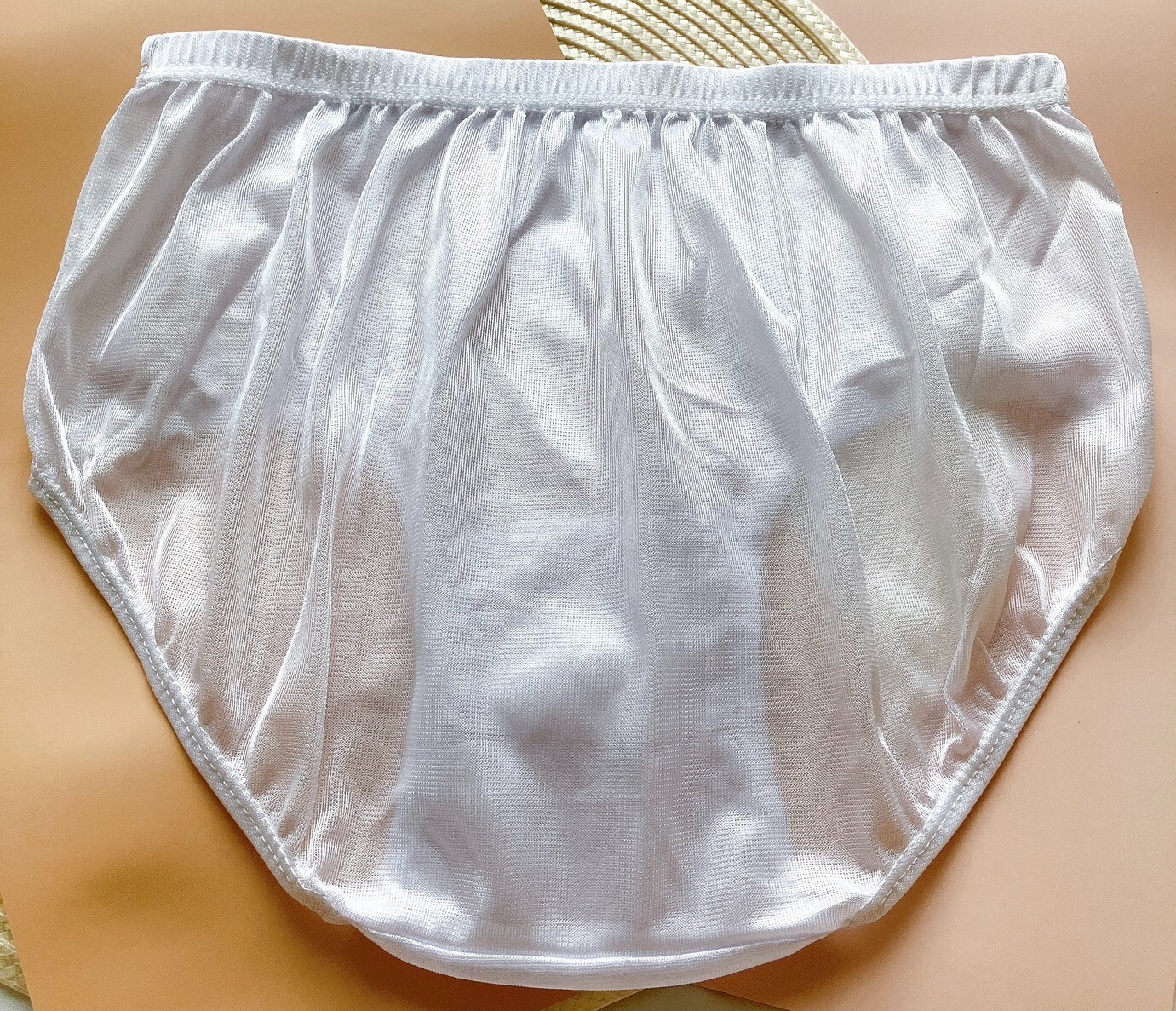 M – 3XL White Nylon Panties Knickers Panty Unisex Underwear Soft Undie 6 Pcs New