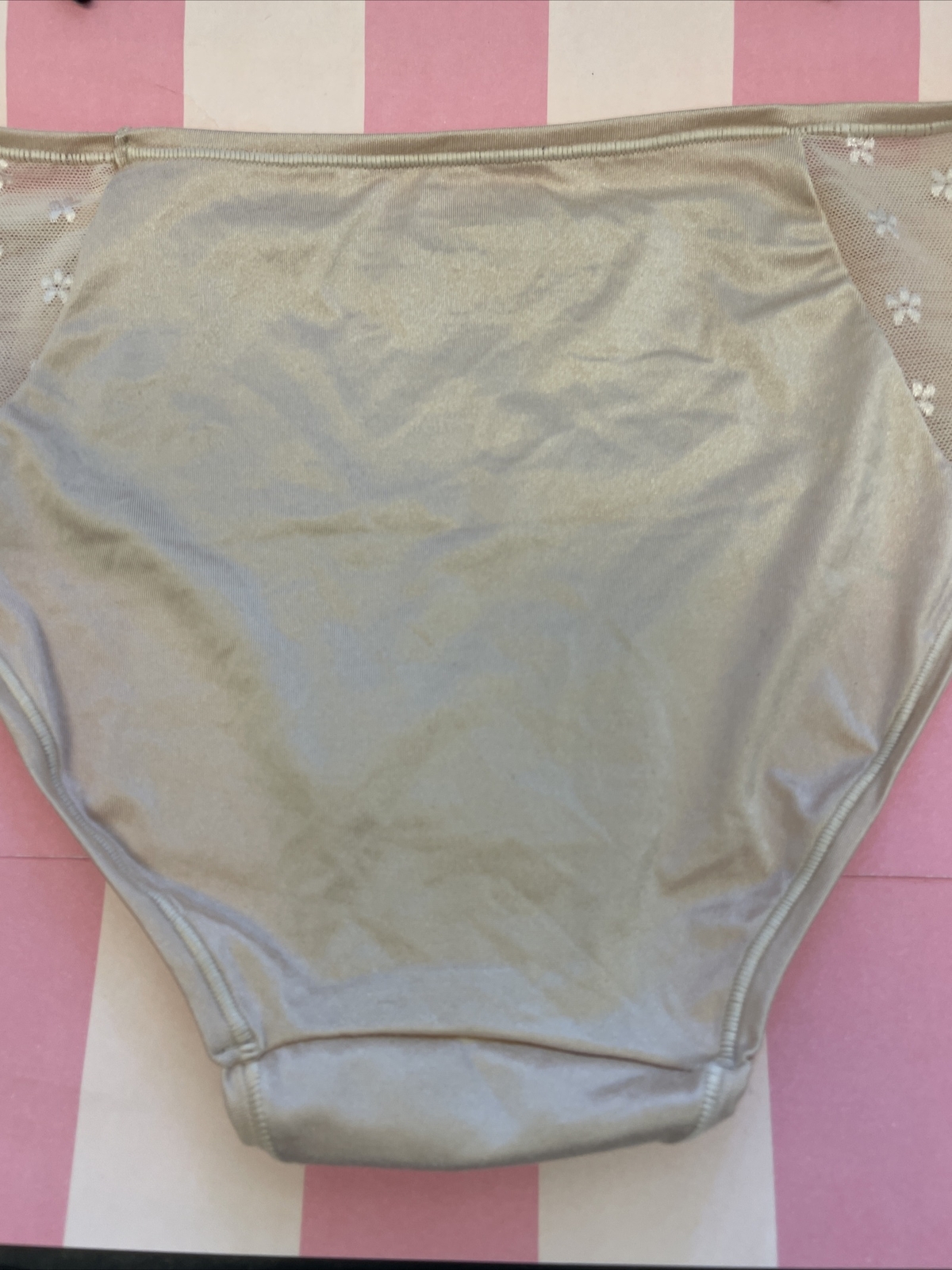 RARE *2014* NWT VICTORIA’S SECRET SATIN-LIKE HIPHUGGER , SMOOTH MESH NUDE/ LARGE