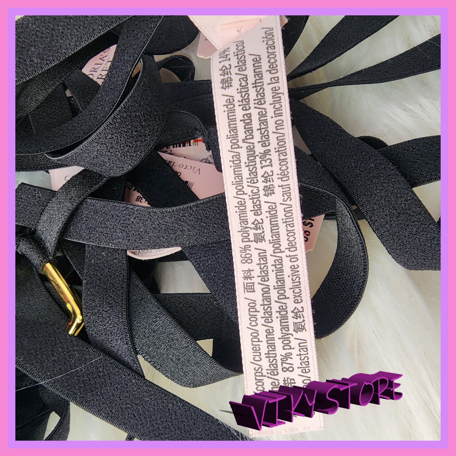 NWT Victoria’s Secret Very Sexy Black Strappy Gold Heart Medium