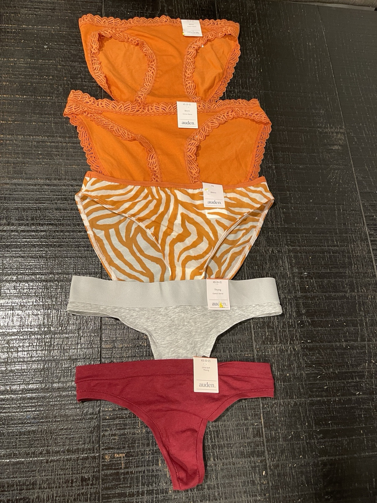 NWT Auden Variety Style & Colors 5 Pairs Of Panties Size XS