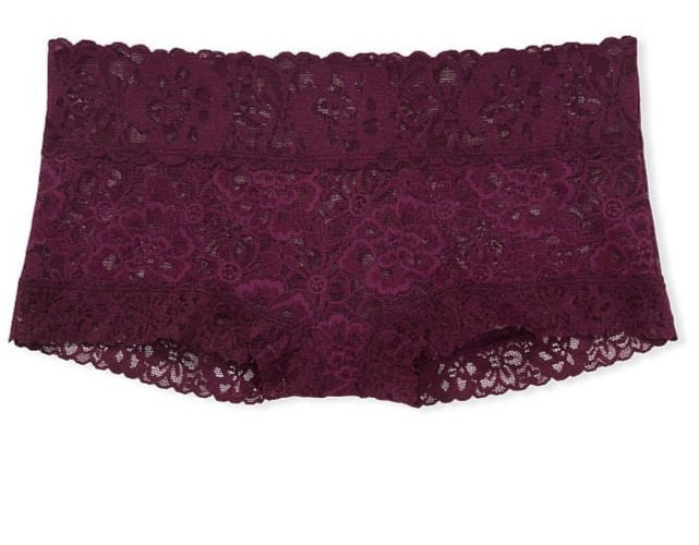 M L Raspberry KIR WIne FLORAL LACE THE LACIE Victorias Secret SHORTIE Pantie