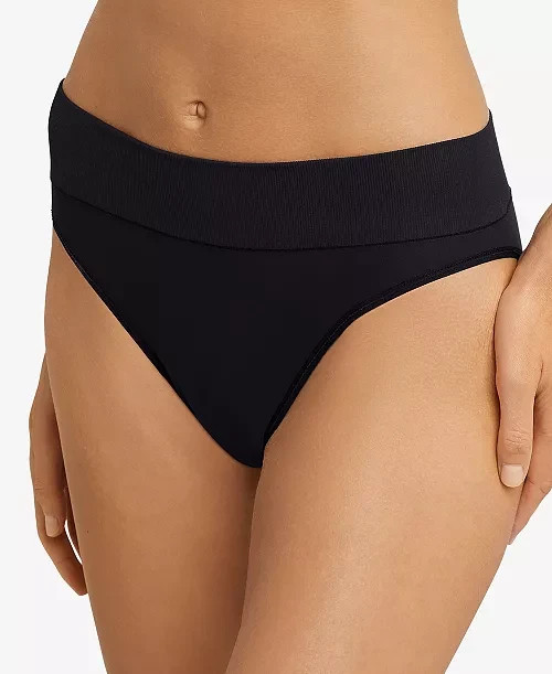 Maidenform M Seamless High Leg Bikini Underwear, Black, Size M 0432