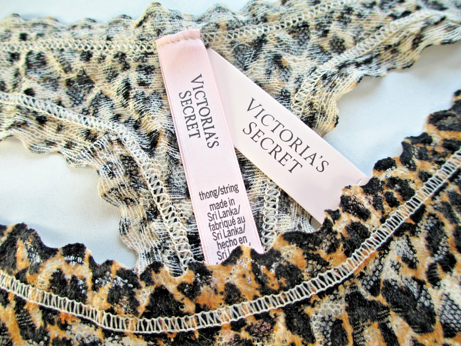 VICTORIA’S SECRET High Leg Thong Panty S M L XL Leopard NWT Lace VS Sexy