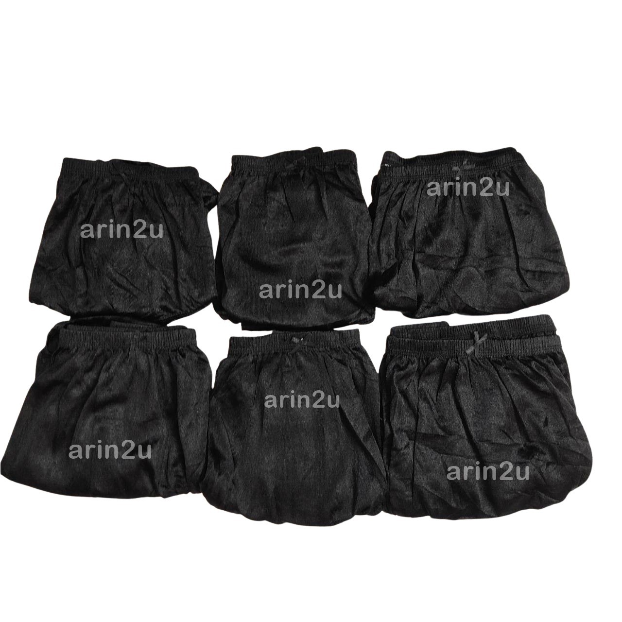 6x Black Nylon Underwear High Waist Plus Size XL Panties Briefs Soft Undie Light