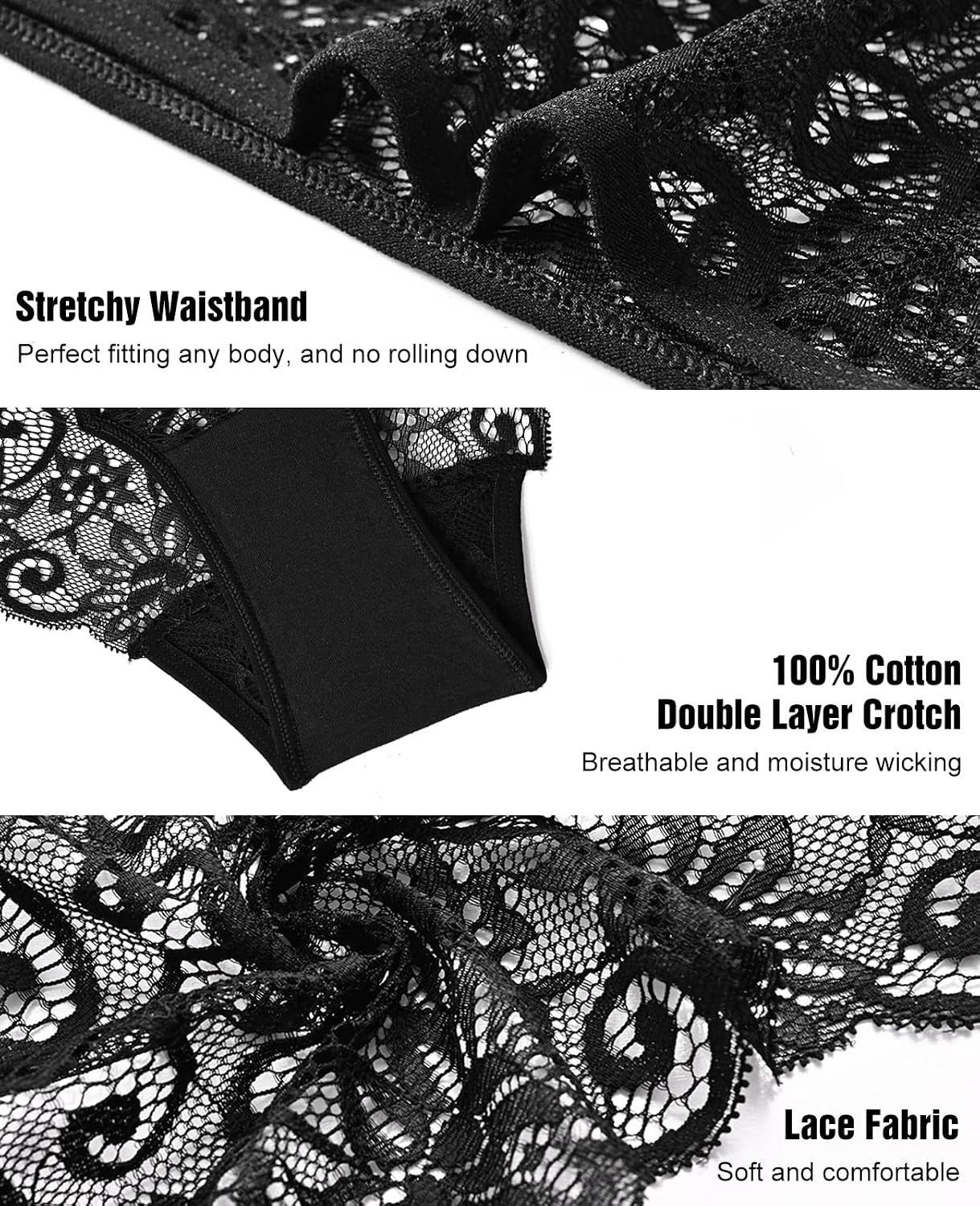 Sexy Underwear for Women, Cheeky Lace Women’s Panties, Breathable Bikini for …
