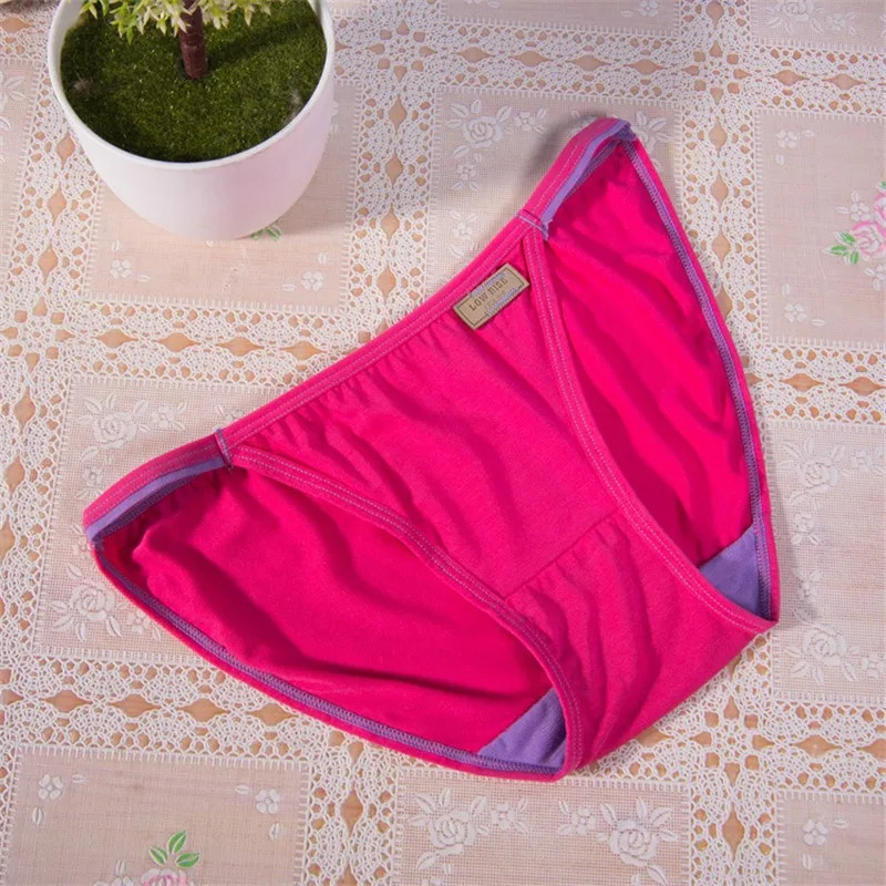 Low Rise Cotton Bikini Panties Women Seamless Soft Stretch Comfort Briefs 4 Pcs