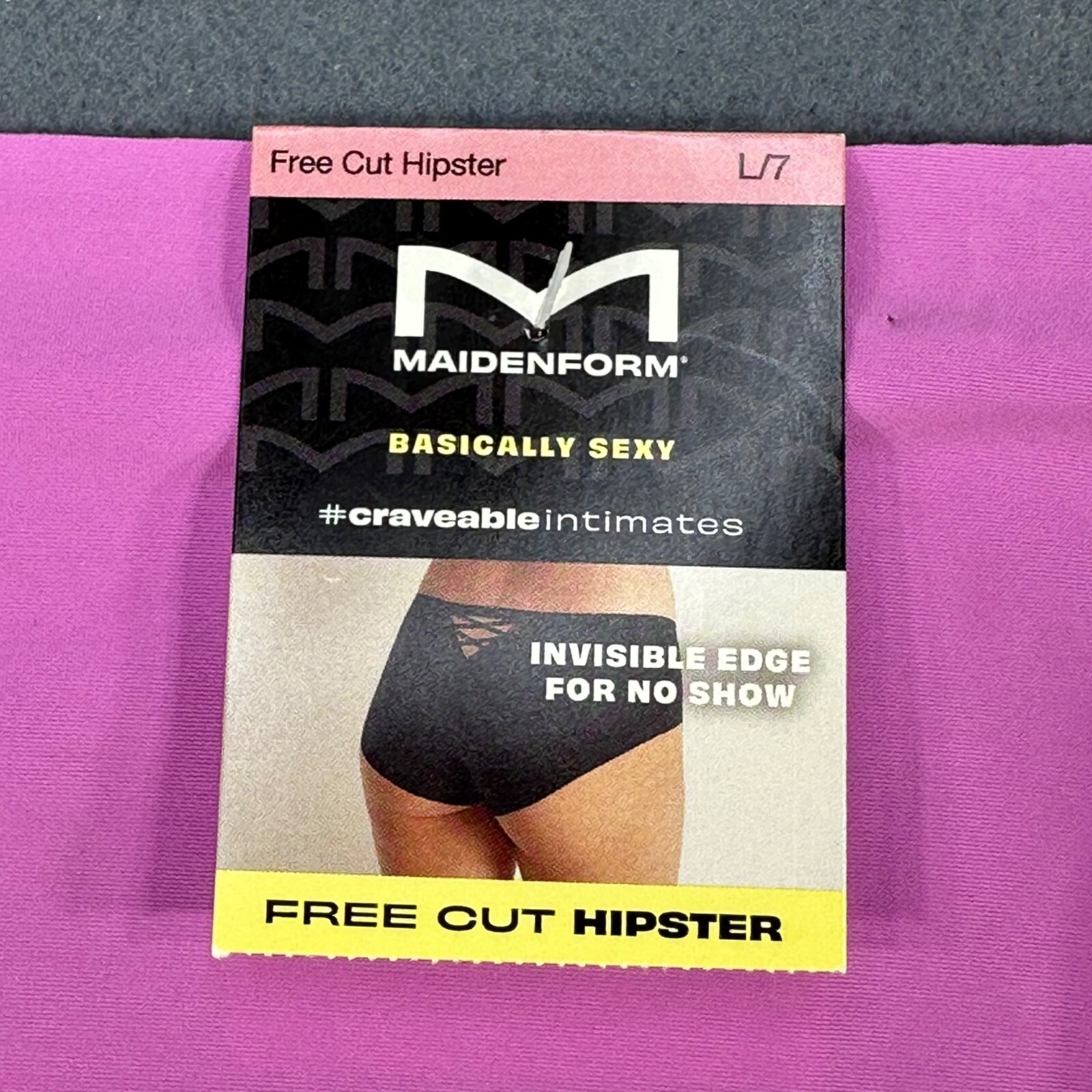 Maidenform Womens Size Large 7 Panty Hipster Free Cut Invisible Edge Pink New