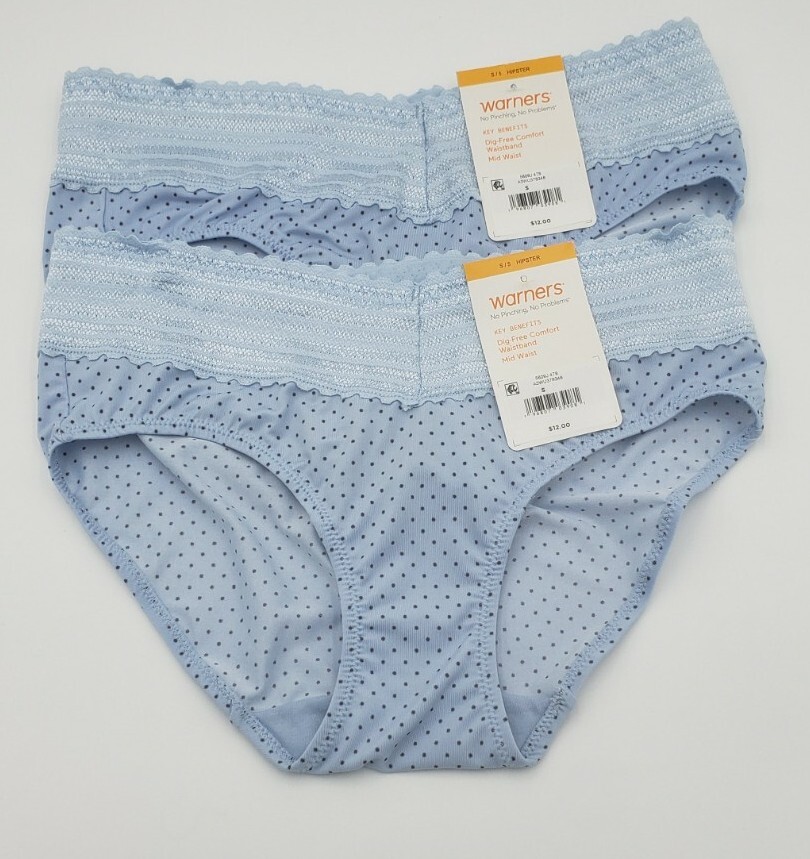 Warner’s No Pinching No Problems Hipster Panty Size S/5 Polyester Blend 2-Pair
