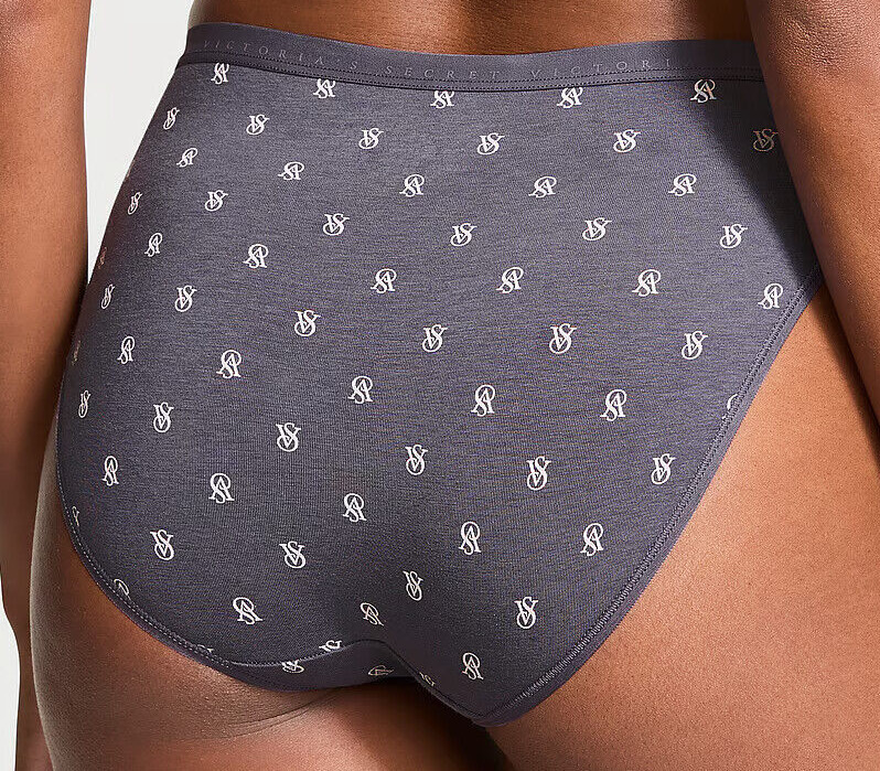 S M L XL XXL Tornado Grey LOGO Cotton Victorias Secret HighLeg Waist Brief Panty
