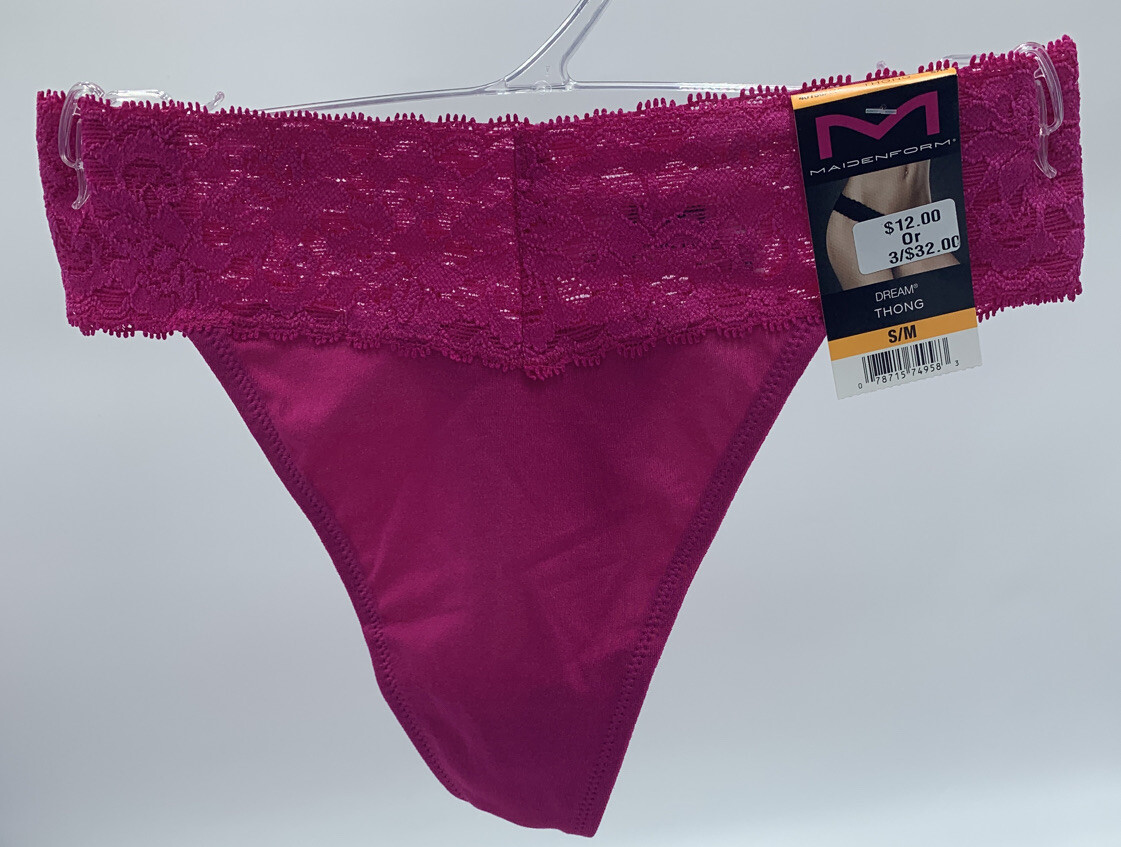 Maidenform Lingerie Dream Lace Thong Panty, Panties, Underwear S/M (5 Count)