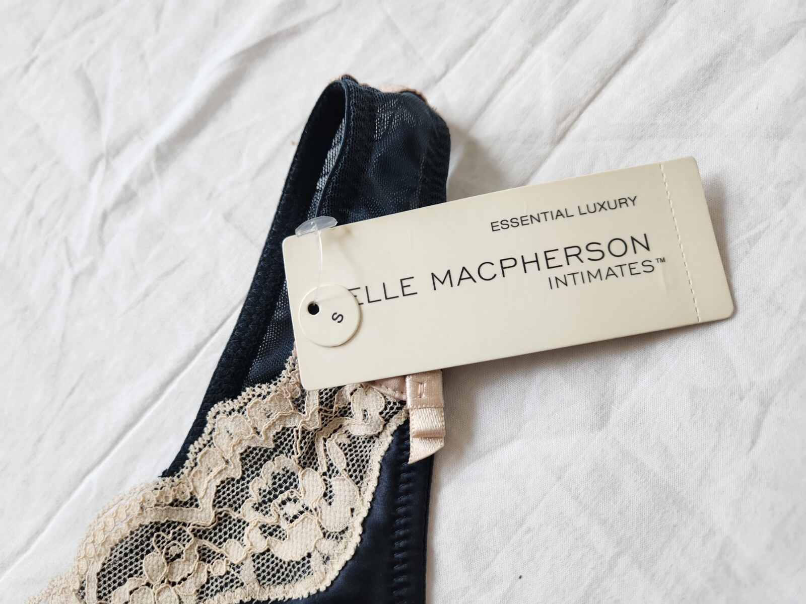 Elle Macpherson Intimates Fly Butterfly Fly Jet Dark Green Thong Size S